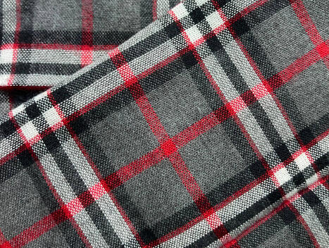 Grey/Red cotton plaid